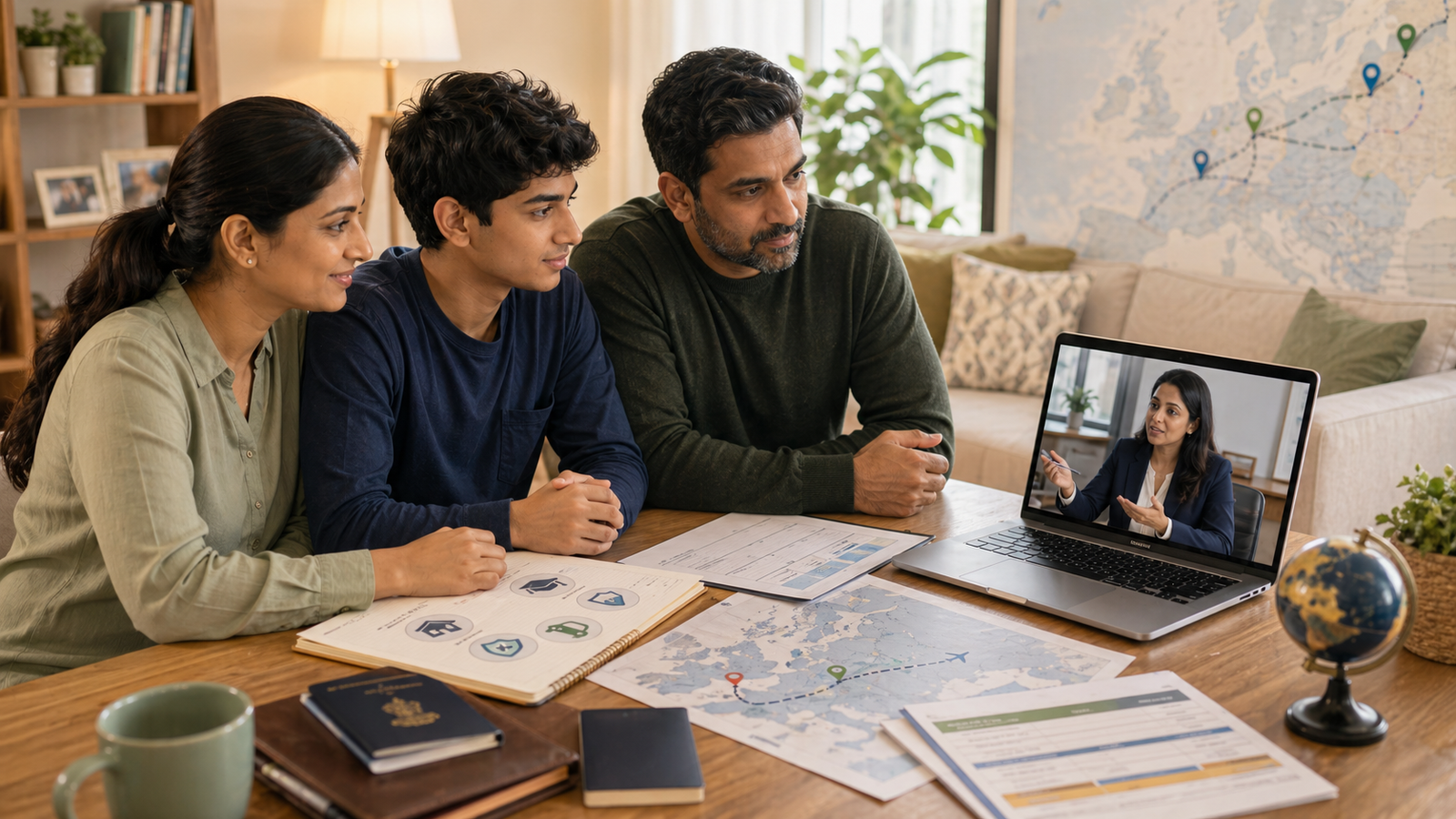 Indian family planning a staged Europe relocation with a work-first approach
